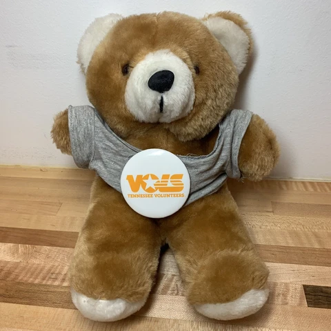 University of Tennessee Plush Teddy Bear Gray T Shirt  Vols Button Very Cute Cover