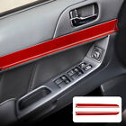 Carbon Fiber Red Door Trim Strip Cover Sticker For Mitsubishi Lancer 2008 2015