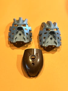LEGO Bionicle 2 Máscaras Kanohi Plateadas 44814 1 Cabeza Marrón 44807 - Imagen 1 de 3