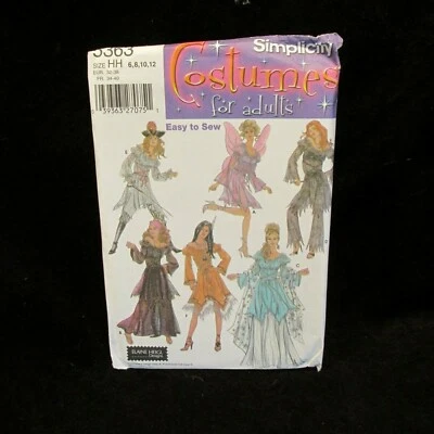 5363 Simplicity Costumes for Adults Uncut Patterns Size HH 6 8 10 12 2003 - Image 1 of 2