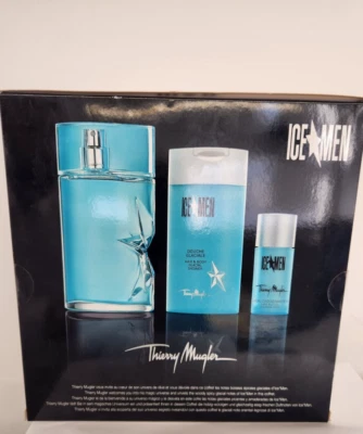 Ice Men de Thierry Mugler Juego de 3 Piezas 3.4oz Edt + 0.7 Desodorante en Barra + 3.5 Gel de Ducha Nuevo Foto 1 de 2