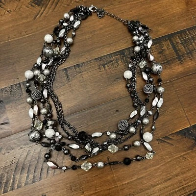 💠Collar Lia Sophia "Katie" - Perlas de agua dulce, cuentas de vidrio y resina - 18-21"💠 Foto 1 de 4