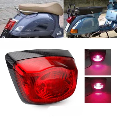 Rear Red Brake Tail Light w/Carbon Frame For Scooter LX 2T 50 125 150 2005-13 - Image 1 of 4
