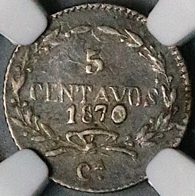 1870-Ca NGC VF 35 Mexico 5 Centavos Rare Chihuahua Mint Coin 35k (24111201C) - Image 1 of 4