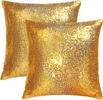 Cómodas fundas de almohada decorativas de lentejuelas cuadradas brillantes para Pascua lumbar F Foto 1 de 4