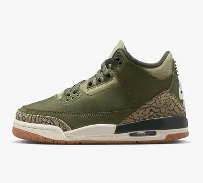 Air Jordan 4 Retro Shoes Youth Medium Olive FB9928-200 Nike Sneakers - Image 1 of 4