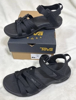 Sandalias de senderismo Teva Tirra negras con tiras con tira trasera para mujer talla 8 4266/BKBK NUEVAS EN CAJA Foto 1 de 4