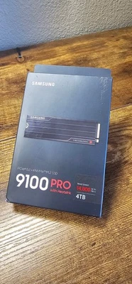 New SAMSUNG 9100 PRO 4TB M.2 2280 PCIe 5.0x4 NVMe SSD w/Heatsink MZ-VAP4T0CW - Image 1 of 3