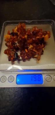 Подлинный балтийский янтарь золотой мед узелок ошейник ожерелье 925 пирсинг серьги - Изображение 1 из 4