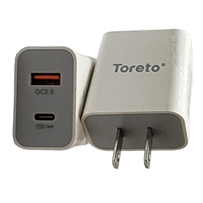 2x Pack 18W PD QC Fast Charger USB C Power Adapter For iPhone 14 13 12 11 XR 8 - Image 1 of 4