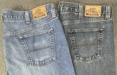 L.L. Bean Big & Tall Men's Lot of 2 Natural Fit 44x34 Blue Jeans "fit 43.5x34" - Image 1 of 4