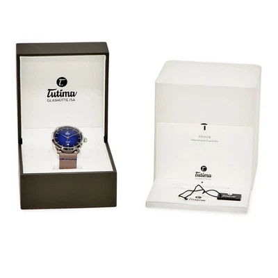 Reloj Tutima Flieger Aero Club Fecha 6105-53 Esfera Azul Cuero con Garantía Foto 1 de 4