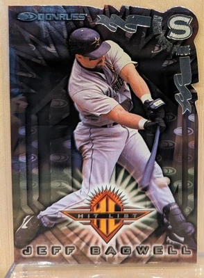 1998 Donruss HIT LIST SILVER PRESS PROOF #373 Jeff Bagwell HOF RARE DIE CUT - Image 1 of 2