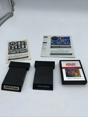 Atari 2600 Dark Cavern Game & Instructions Lock N Chase Game & Inst.  Centipede - Image 1 of 4