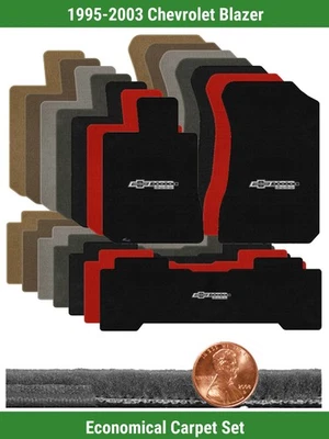Juego de alfombrillas Velourtex personalizadas para Chevy Blazer '95-03 con logotipo (3 piezas) #6MG Foto 1 de 4