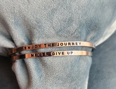 MantraBand Inspirational Jewelry ENJOY THE JOURNEY NEVER GIVE UP Bracelet Set - Image 1 of 4