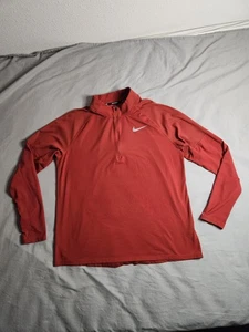 Nike Dri-Fit Running Pullover Mens XL Orange Red 1/4 Zip Lightweight AH8973 NEW - Picture 1 of 8