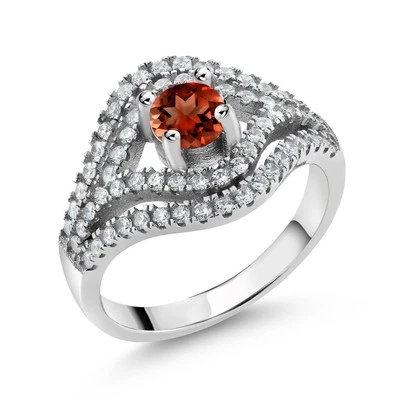 Anillo de amatista de plata de ley 925 para mujer | 1,16 Cttw | Corte 4,5 mm | Piedras preciosas Foto 1 de 3