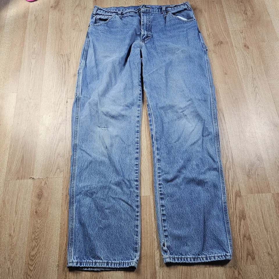 Jeans Dickies Carpenter Masculino 36x34 Azul Perna Reta Jeans Martelo Loop Work - Imagem 1 de 4