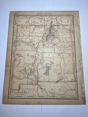 Mapa del estado de Arizona 1890 Fm 1890 Rand-McNally Atlas VER FOTOS y DESCRIPCIÓN Foto 1 de 3