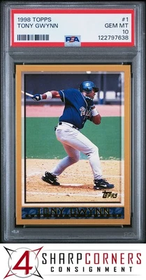 Tony Gwynn Padres Hof 1998 Topps #1 PSA 10 Foto 1 de 3