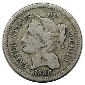 1880 Three Cent Nickel - Picture 1 of 2