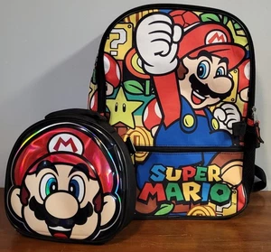 Super Mario Bros Backpack & Lunch Bag Combo Accessory Innovations Nintendo 2021 - Picture 1 of 7