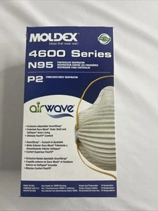 10 Ct Moldex 4600 N95 P2Airwave Adjustable Face Mask Respirator Flex Fit - Picture 1 of 8