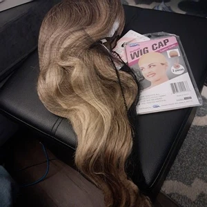 Blonde Wig with Bangs Ombre Blonde Wig Long Wavy Wig Wig 24" Long NEW - Picture 1 of 4