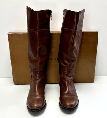 Botas Audrey Brooke para Mujer 9M Tayler Altas Montar Cuero Marrón Cremallera Tacones Bloque Foto 1 de 4