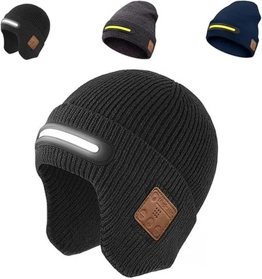 MARKENLOS TR-BTD3 Smart Bluetooth Beanie con 3 Niveles Iluminación LED Sombrero Musical