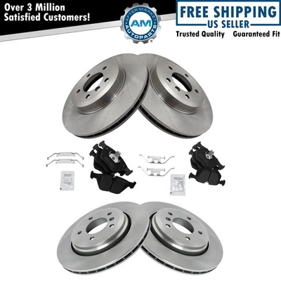 Front and Rear Brake Pad & Rotor Kit Fits 01-06 BMW 330Ci 01-05 330i 330xi - Image 1 of 4