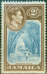 Jamaica 1938 2s Blue & Chocolate SG131 Fine MM (3) - Picture 1 of 1