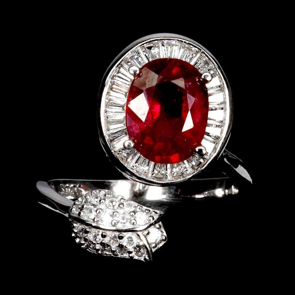925 Sterling Silver Ring Oval Ruby 9x7mm Natural Gemstone No USA Import Fees - Image 1 of 4