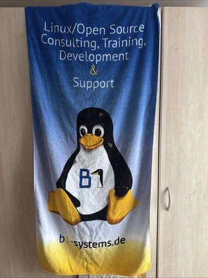 Strandhandtuch Möve für Nerds und IT Geeks, Tux, Pinguin, Linux, Opensource - Bild 1 von 3