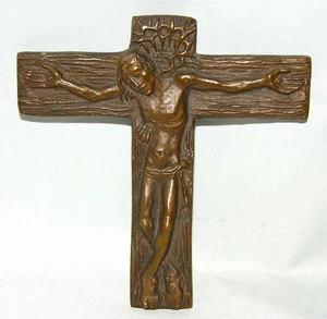 Bronzekreuz, Jesus am Kreuz, Bronze, Kruzifix, Cross, Kommunion, Religion - Bild 1 von 2