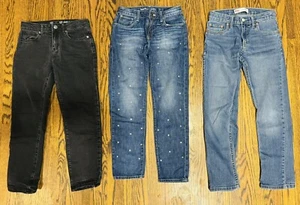 Gap Kids + Levi’s Jean Lot 3 Pairs Metal Hearts,Pink Fleece Lining Sz 12 Girls - Picture 1 of 6