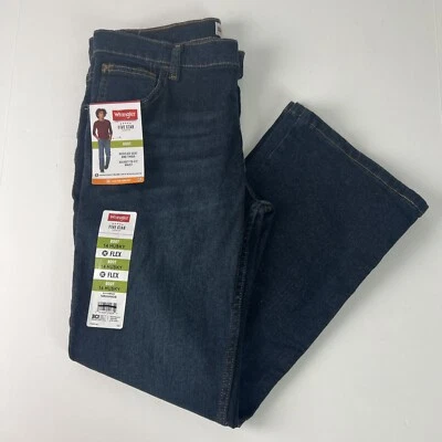 Pantalones de mezclilla para niño Wrangler talla 14 bota husky logotipo rojo 5 estrellas ajuste a la cintura A33 Foto 1 de 4