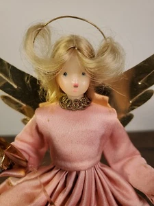 German Christmas Angel Pink Dress Tree Topper Handarbeit by Drozd - Picture 1 of 10