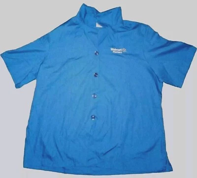 Walmart Pharmacy Uniform Smock Top Button Front Short Sleeve Size XL - Image 1 of 2