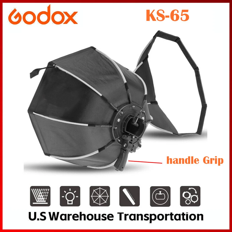 US TRIOPO KS2-65 65cm Octagon Softbox Bracket Mount Handle F Godox Yongnuo Flash