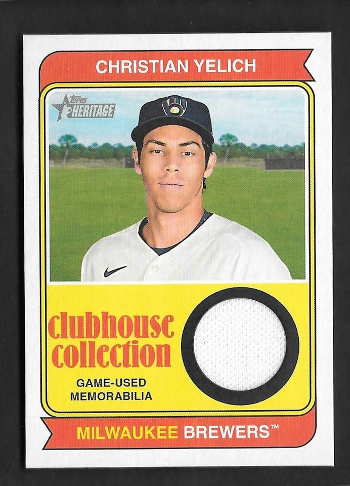 2023 Topps Heritage CHRISTIAN YELICH Clubhouse Collection Relics - BREWERS - - Image 1 of 1