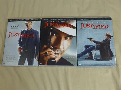 JUSTIFIED – Seasons 1, 2, 3 on DVD – Timothy Olyphant, Walton Goggins Foto 1 de 2