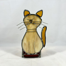 Stained Glass Cat Votive Tea Light Candle Holder