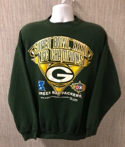 Logo 7 Mens Green Fleece Lined Packers Super Bowl 32 Sweater Size XL - Picture 1 of 5