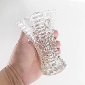 Jarrón vintage de vidrio Indiana Hobnail acampanado transparente ¡Impresionante! - Imagen 1 de 10