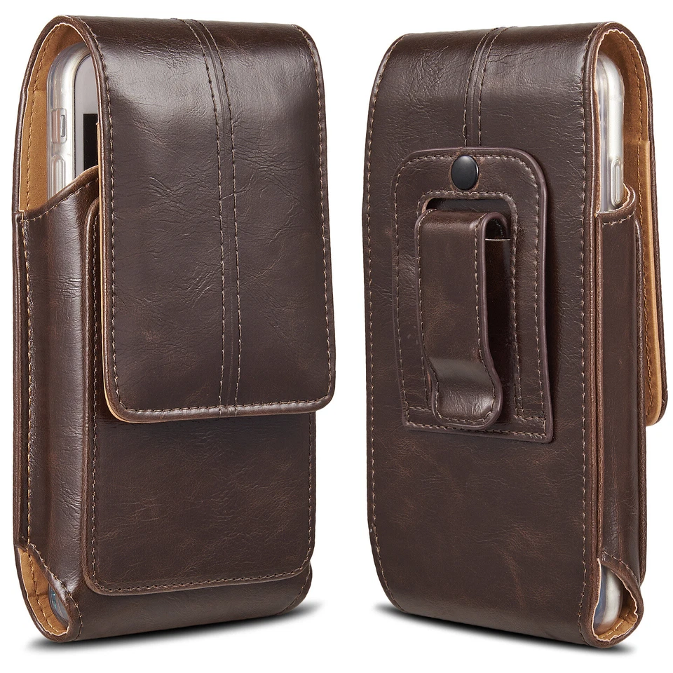 Funda de cuero con cinturón para iPhone XS 11 12 13 15 Pro Max Samsung 9+ S10+ Foto 1 de 4