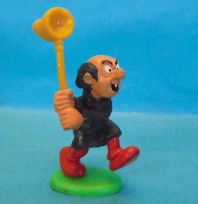 20181 GARGAMEL MIT NETZ Schlumpf Nr. 8 Material schwarz Stiel 3,7 cm dunkelgelb - Bild 1 von 2