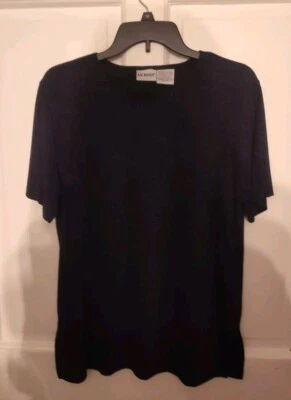 Top pulóver transparente Liz Baker para mujer negro SS talla M Foto 1 de 3