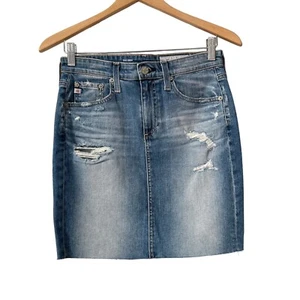 Ag Adriano Goldschmied Erin Denim Pencil Skirt Womens 26R Blue Cotton Blend - Picture 1 of 10